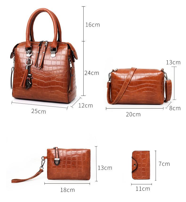 Helda™ | 4-Piece Modern Leather Bag Set