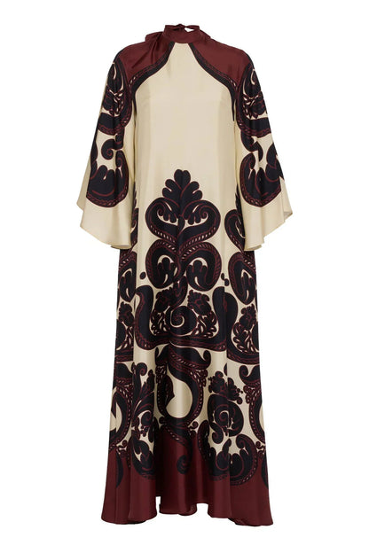 Grenadilla Print Satin Dress