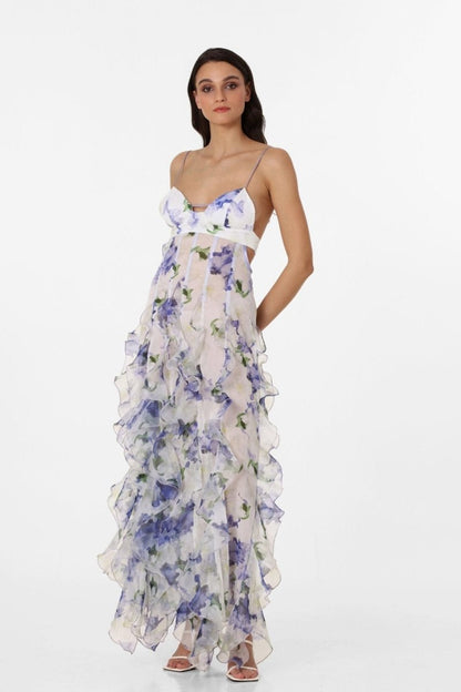 Alexia Ruffle Sheer Maxi Dress