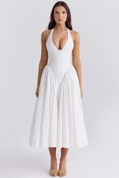 Alice Halterneck Open Back Midi Dress