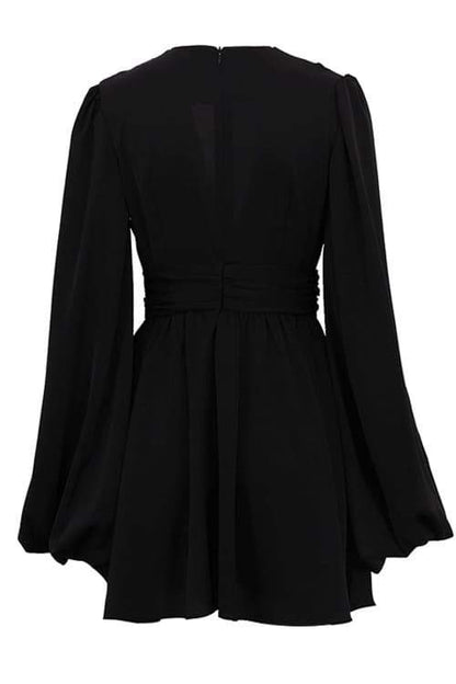 Amelia Deep V Neck Mini Dress