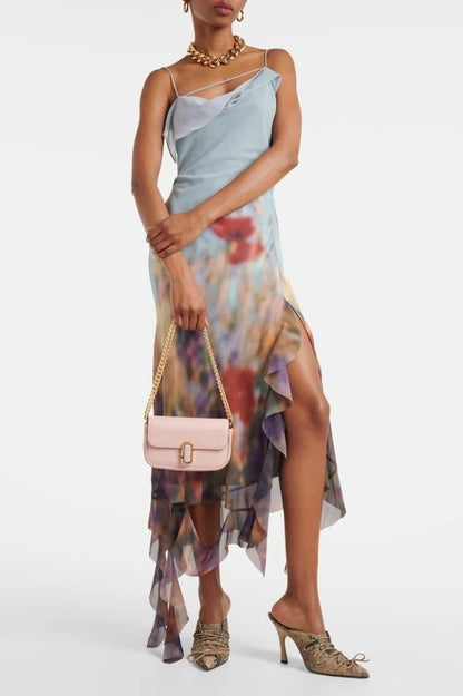 Elvira Floral Printed Ruffle Midi Slip Dress