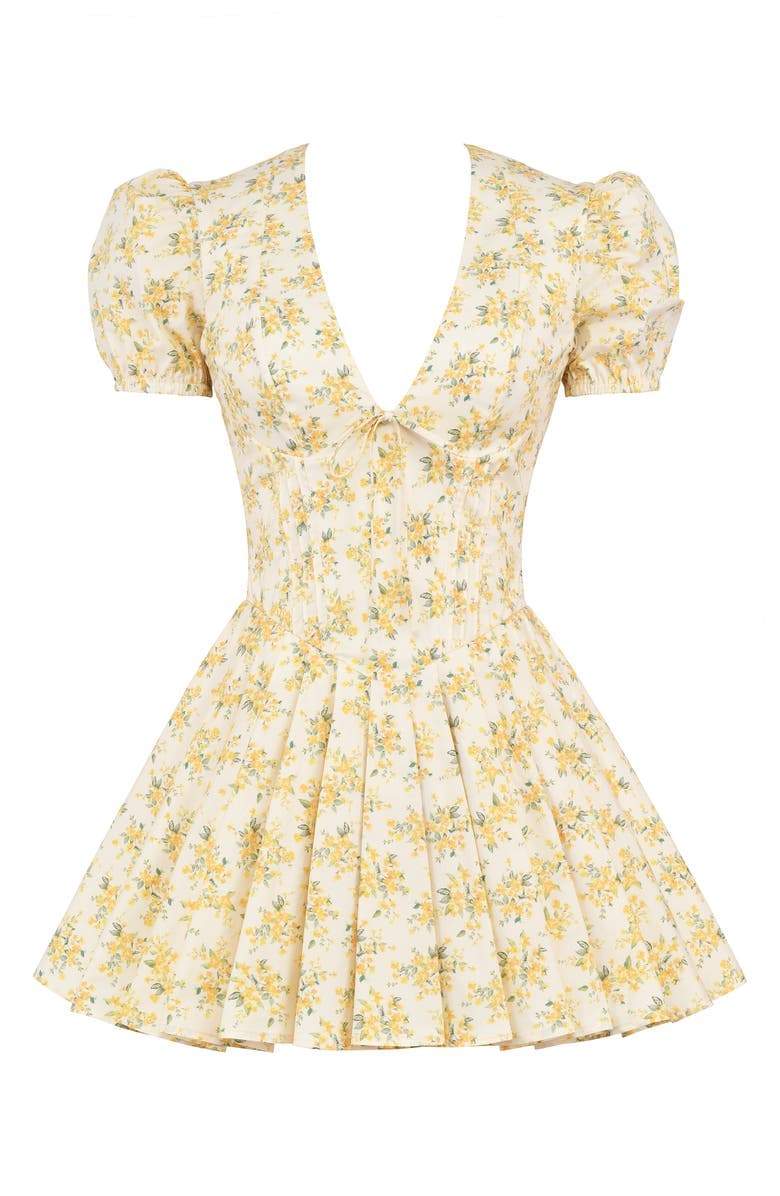 Emily Floral V-neck Corset Mini Dress