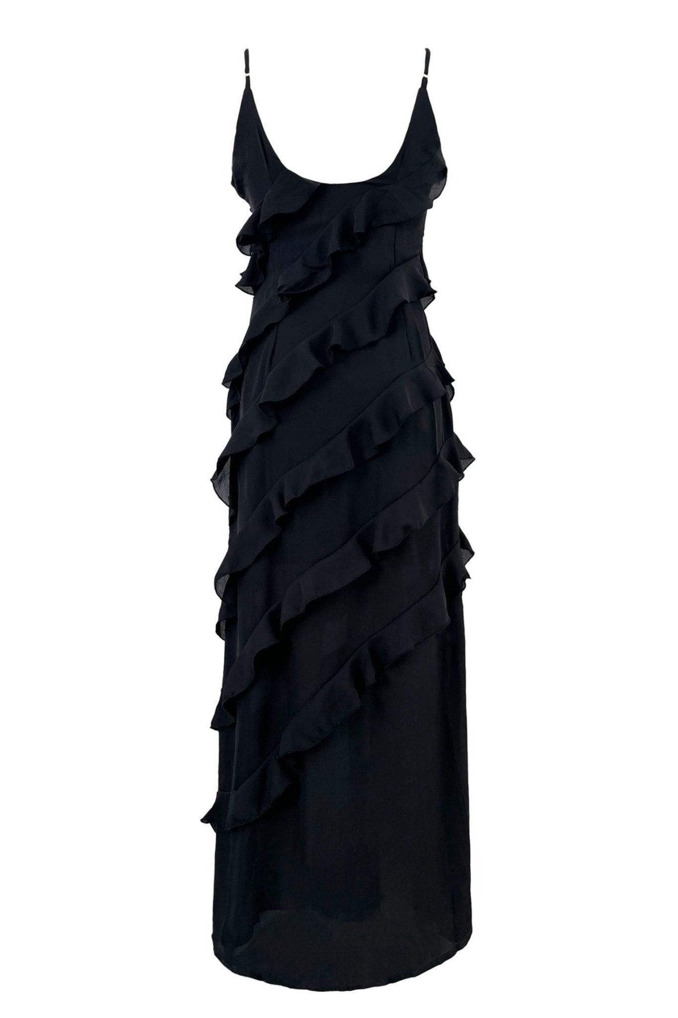 Eve Chiffon Ruffled Maxi Slip Dress