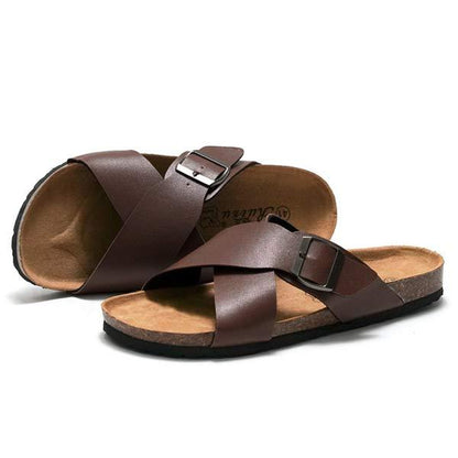 MEN'S CROSS STRAP SLIPPERS 99577710