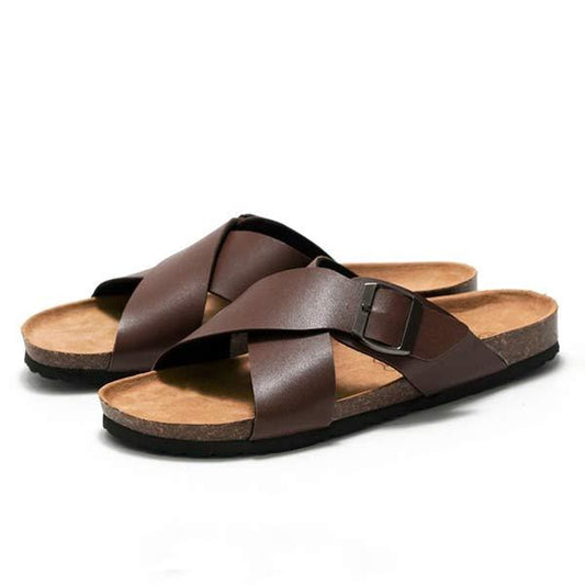 MEN'S CROSS STRAP SLIPPERS 99577710