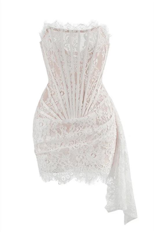 Venus Strapless Lace Corset Mini Dress